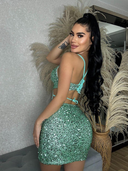 Vestido de Fiesta Lentejuelas Esencia Prisma Aurora, Elegancia Radiante para Celebraciones Inolvidables