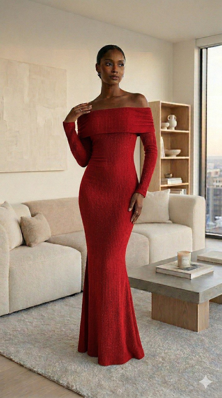 Vestido Largo Corrugado Aurora Línea Esencia, Elegancia Atemporal y Comodidad Extrema